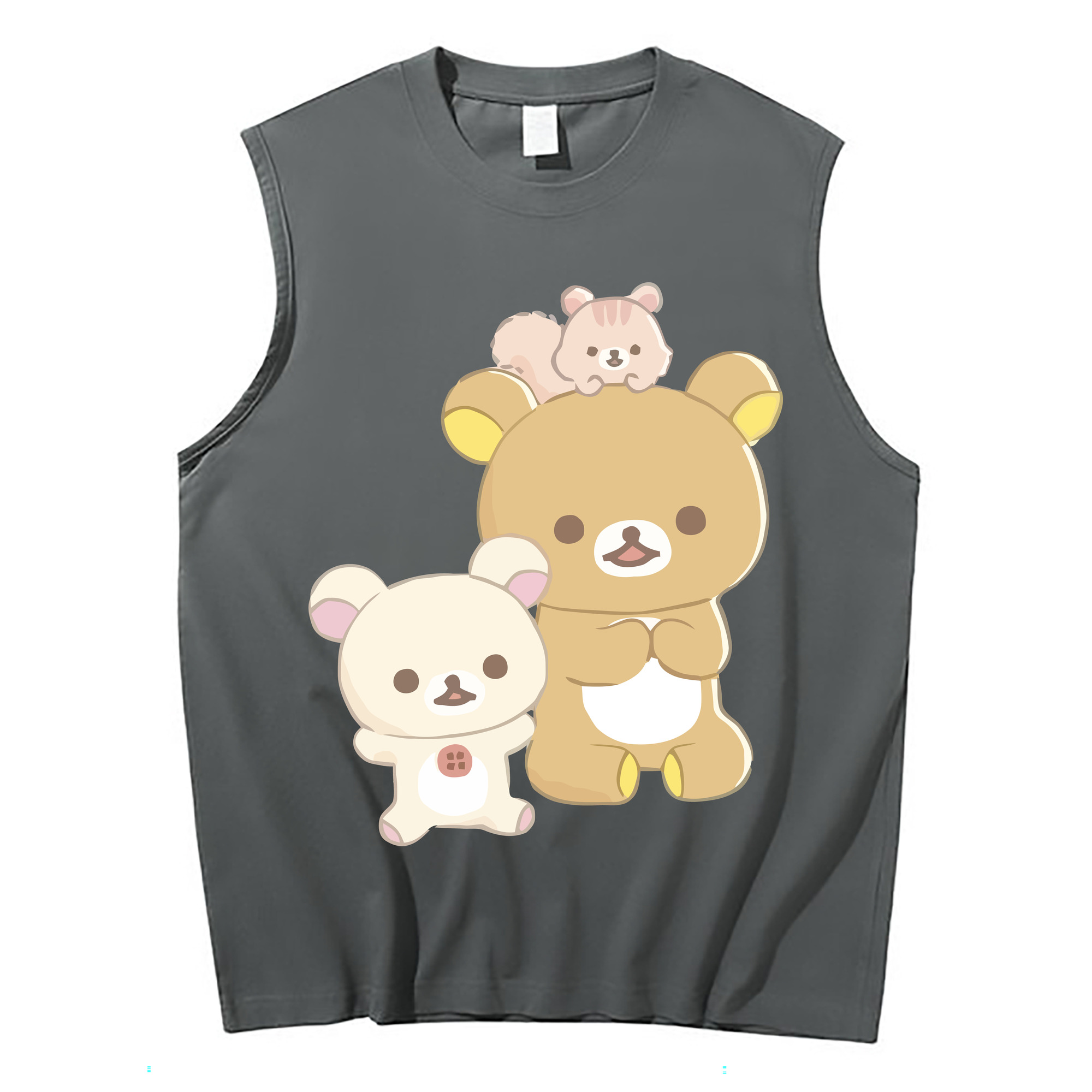 （画像用） リラックマ リラックマ キイロイトリ Rilakkuma Korilakkuma Kiiroitori コットン100％タンクトップ（フロントプリント）